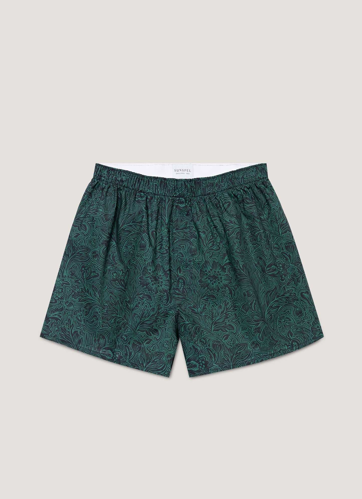 Mens Classic Boxer Shorts In Liberty Fabric In Steel Green Bloom Mbox4701L Gnje