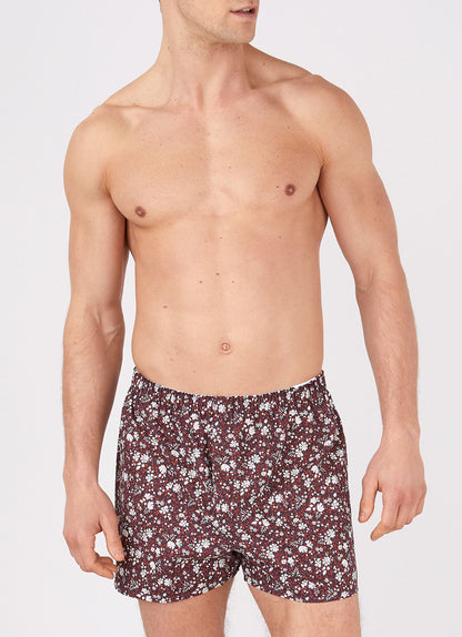 Mens Liberty Print Boxer Shorts In Liberty Red Pepper Floral