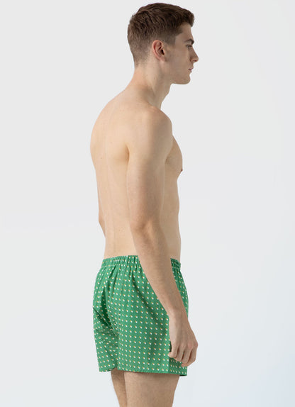 Mens Classic Boxer Shorts In Green Sun Clouds Mbox4701P Gnhd