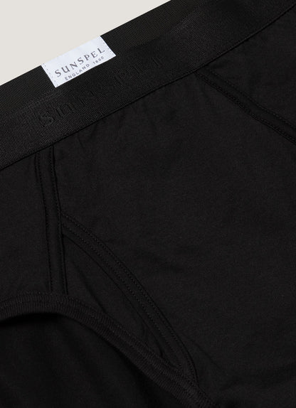 Mens Superfine Cotton Briefs In Black Mbrf4516 Bkaa