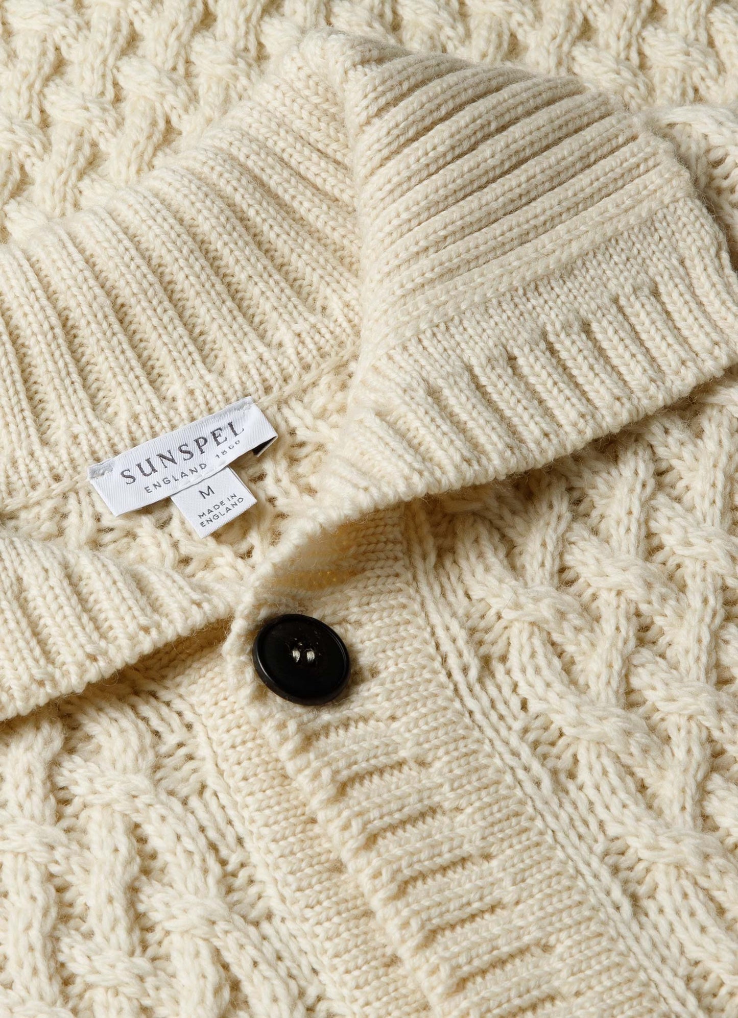 Mens Cable Knit Cardigan Jacket In Ecru Mcar8212 Whcr