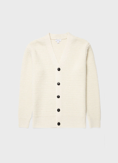 Mens Fisherman Cardigan In Ecru Mcar8237 Whcr