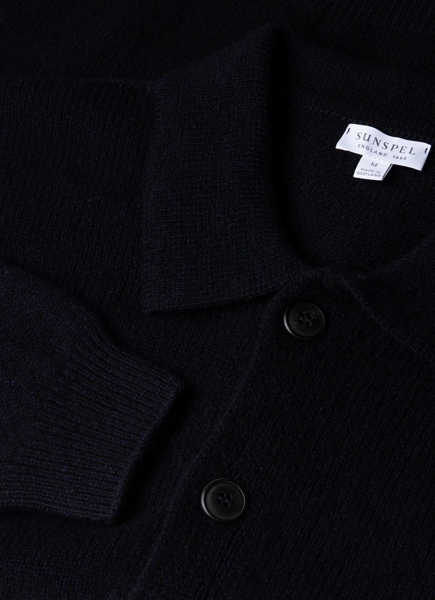 Mens Lambswool Cardigan In Dark Navy Mouline Mcar8296 Bufa