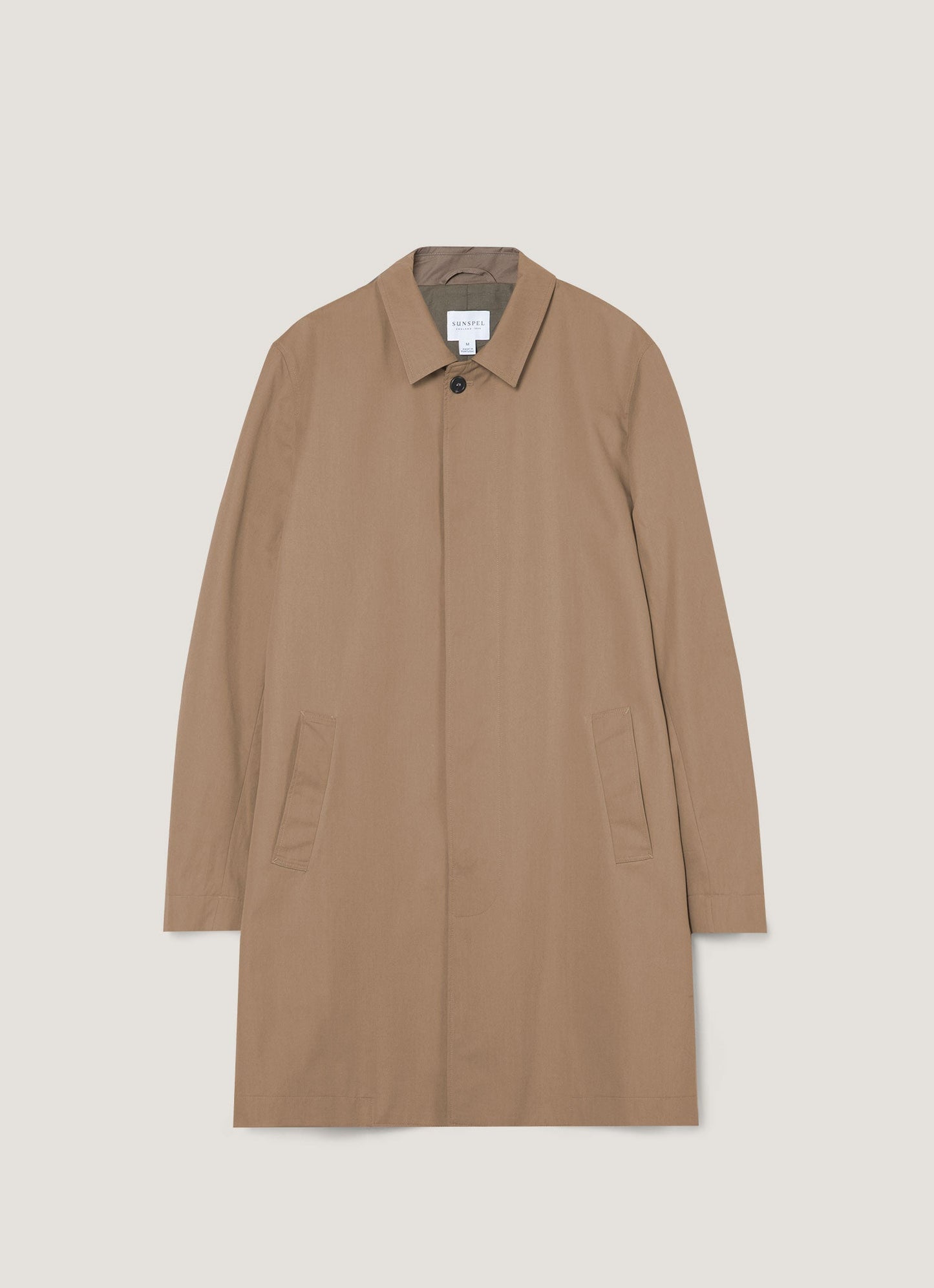 Mens Showerproof Cotton Mac In Dark Stone