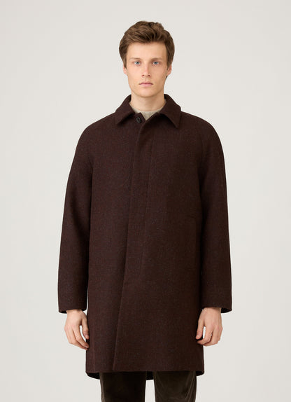 Mens Harris Tweed Car Coat In Truffle Mcoa7333 Brgd