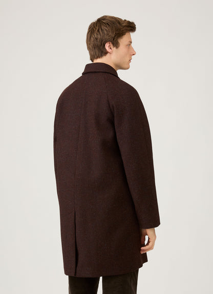 Mens Harris Tweed Car Coat In Truffle Mcoa7333 Brgd