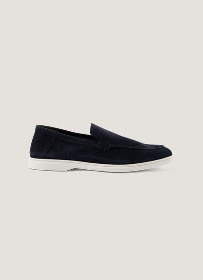 Mens Sunspel Suede Loafer In Navy Mftw9502 Buaa