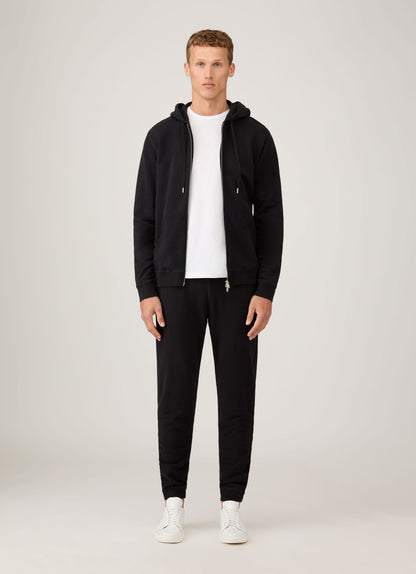 Mens Cotton Loopback Zip Hoody Black Mhod1517