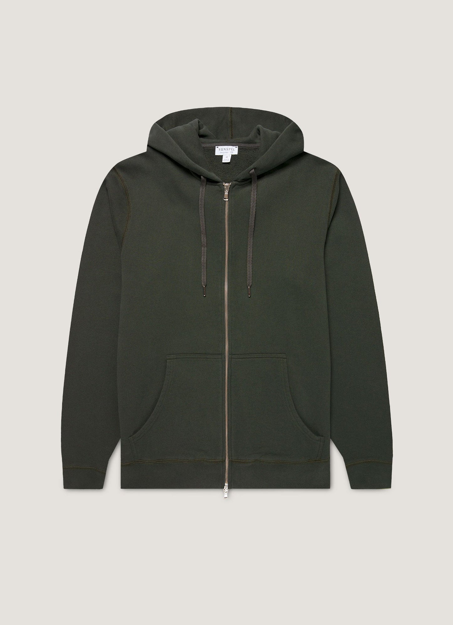 Mens Loopback Zip Hoodie In Dark Green Mhod1517 Gnin