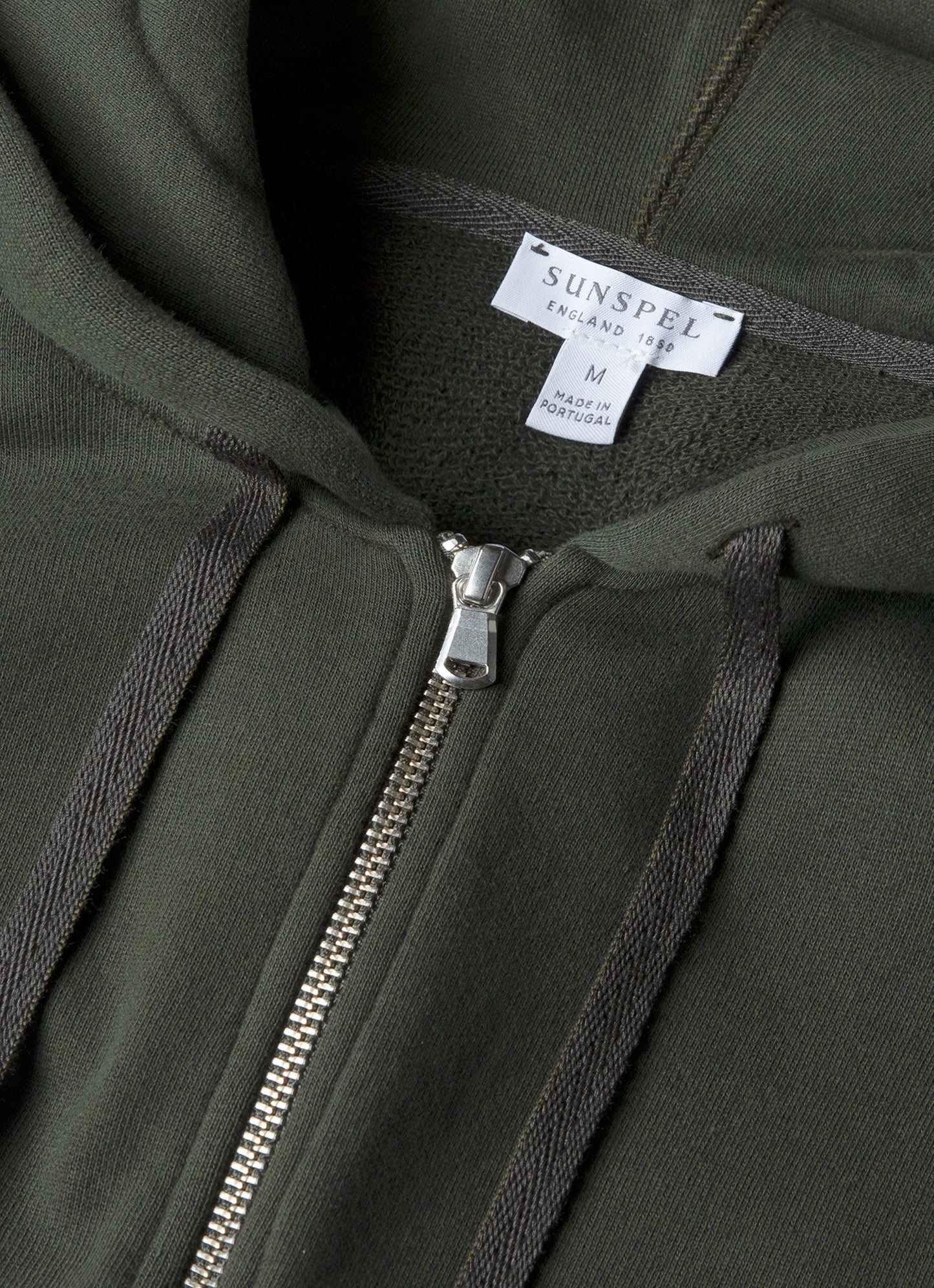 Mens Loopback Zip Hoodie In Dark Green Mhod1517 Gnin