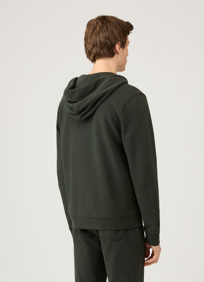 Mens Loopback Zip Hoodie In Dark Green Mhod1517 Gnin