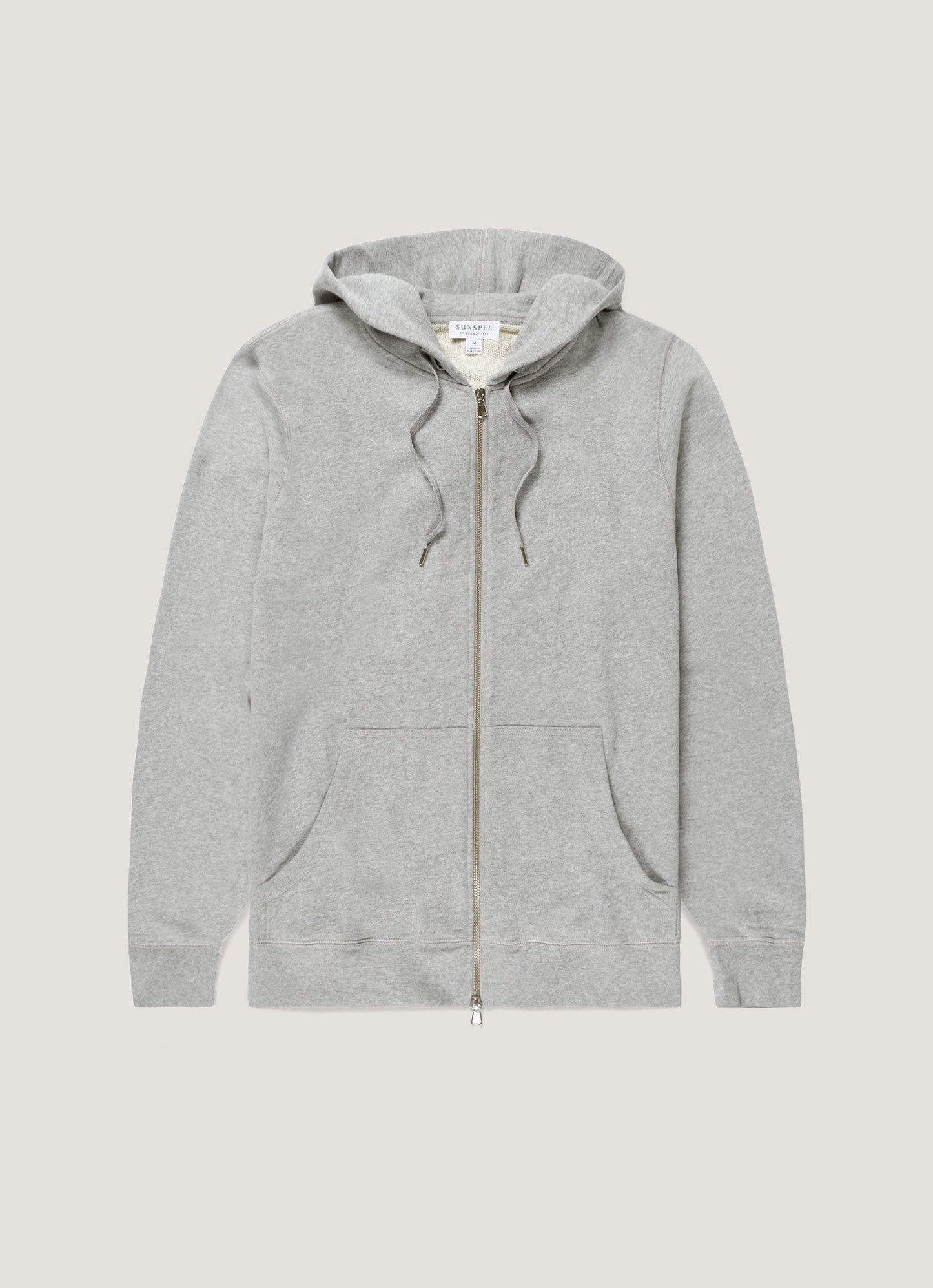 Mens Cotton Loopback Zip Hoody In Grey Melange Mhod1517