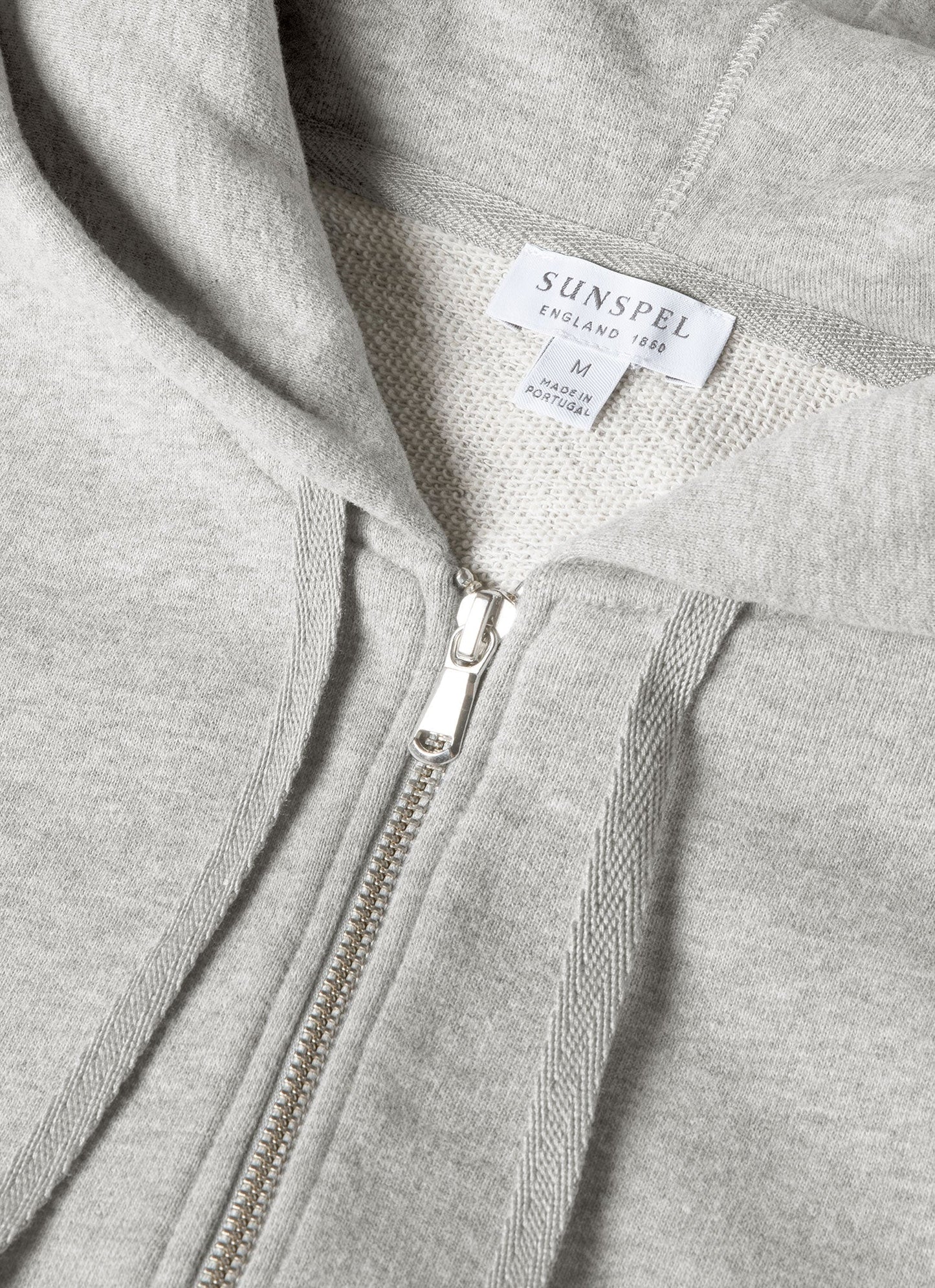 Mens Cotton Loopback Zip Hoody In Grey Melange Mhod1517