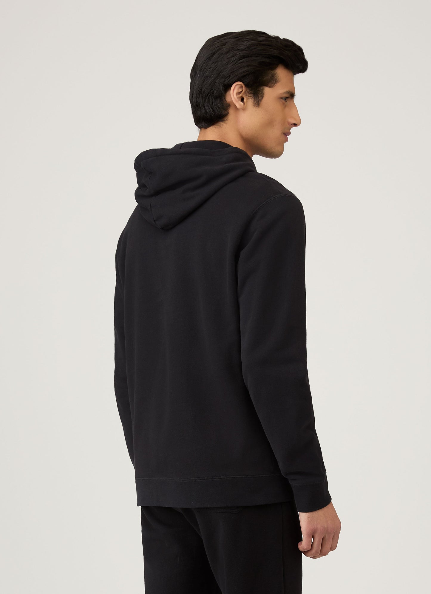 Mens Cotton Loopback Overhead Hoody Black Mhod1525