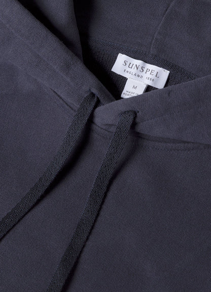 Mens Cotton Loopback Overhead Hoody In Navy