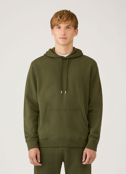 Mens Loopback Hoodie In Deep Olive Mhod1525 Gniz