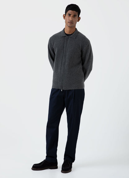 Mens Double Faced Jacket In Charcoal Melange Mjac7117 Gyad