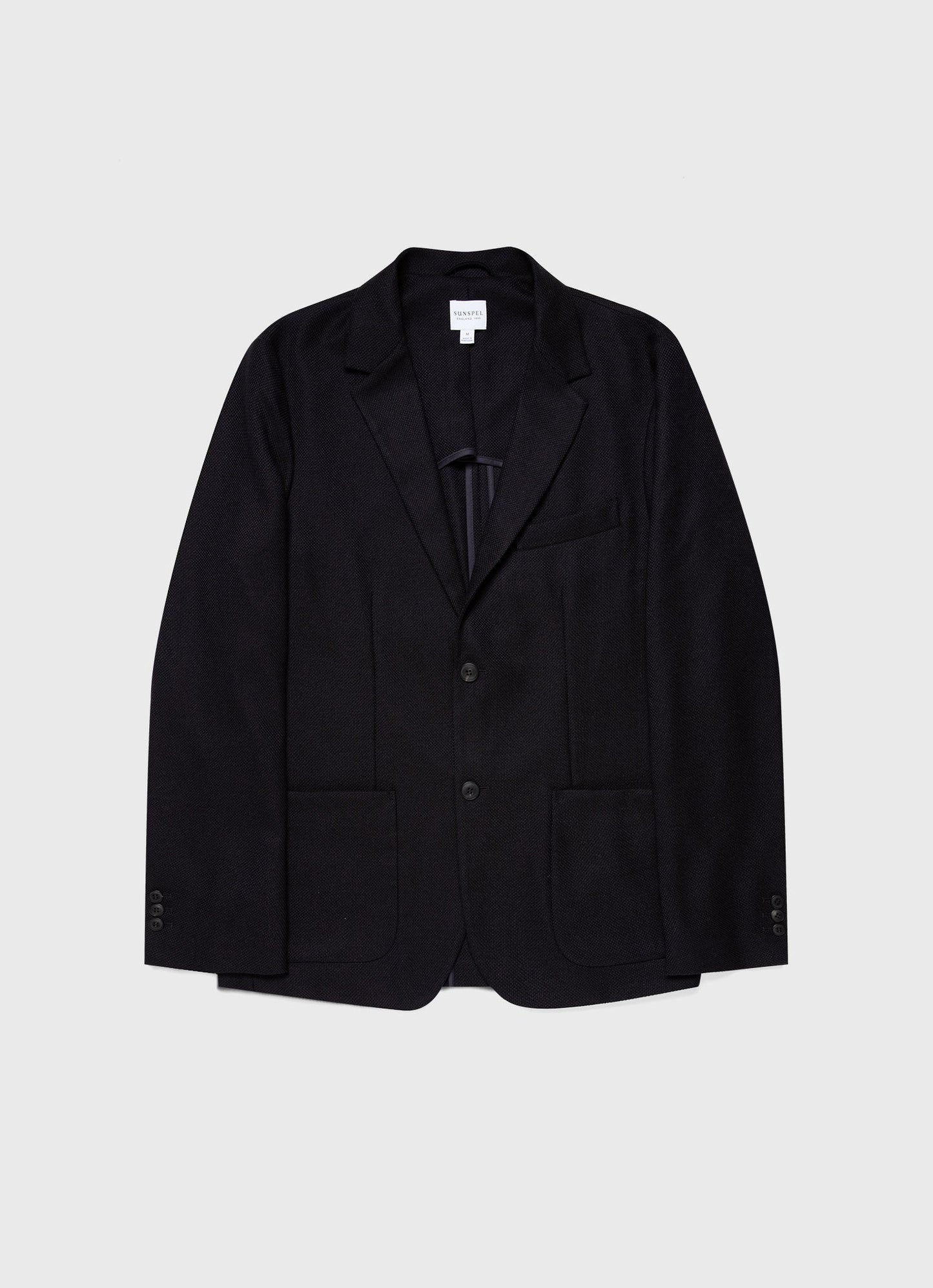 Mens Textured Wool Blazer In Navy Mjac7118 Buaa