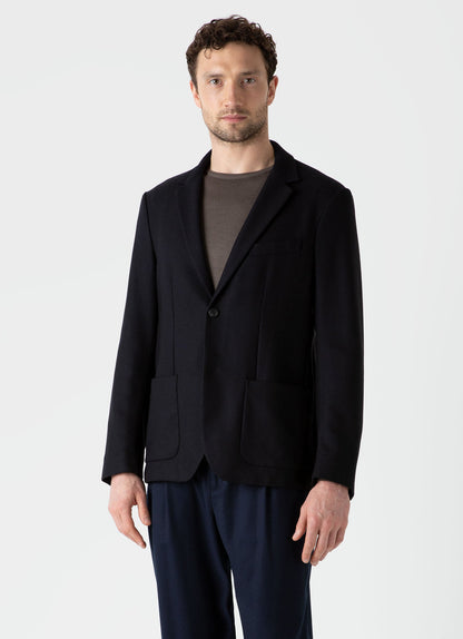 Mens Textured Wool Blazer In Navy Mjac7118 Buaa