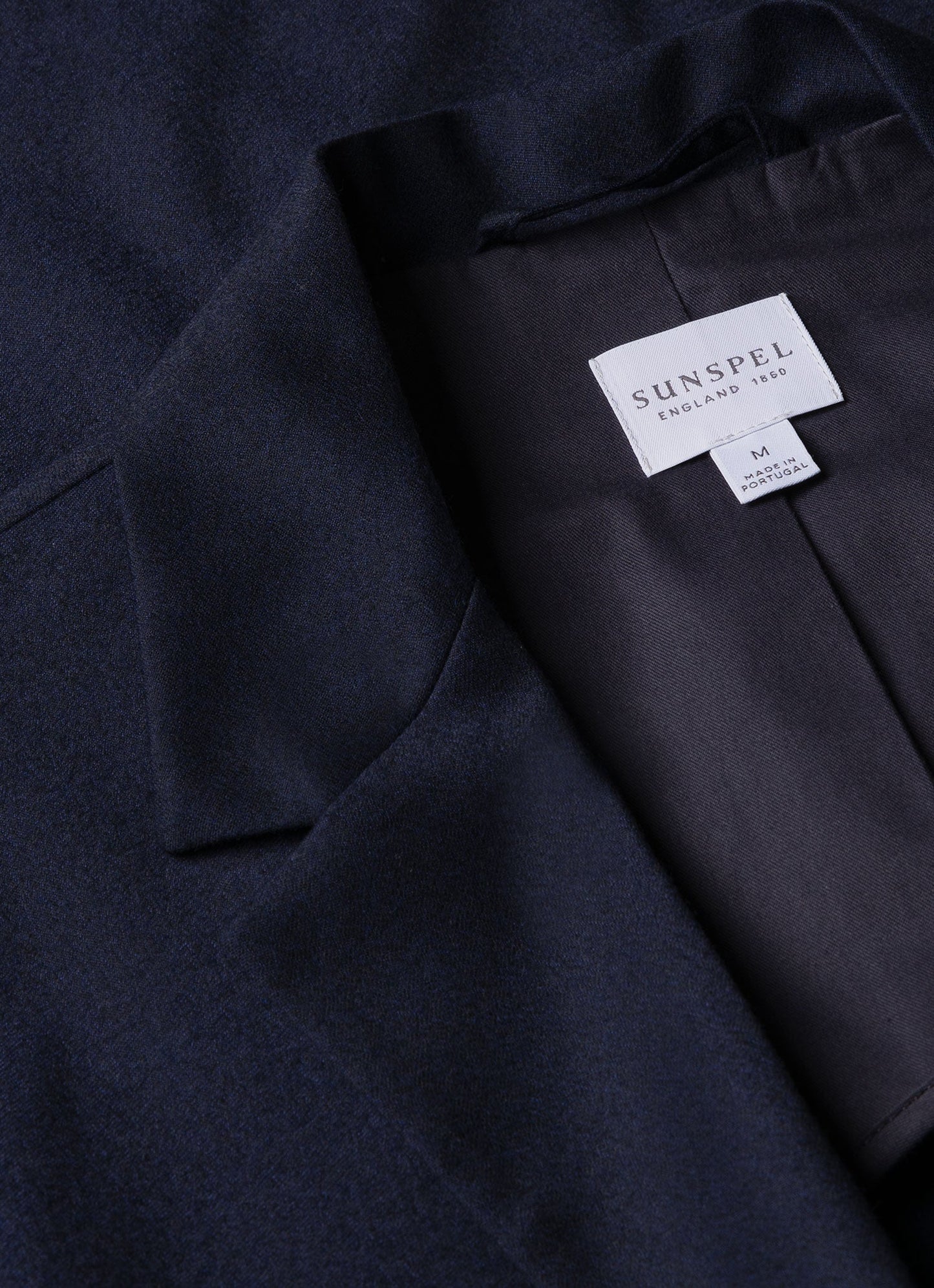 Mens Wool Flannel Blazer In Navy Melange Mjac7150 Buag