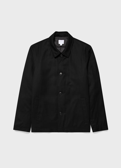 Mens Insulated Wool Jacket In Black Mjac7153 Bkaa