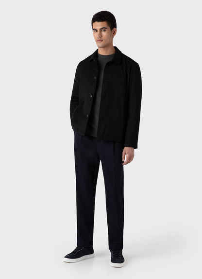 Mens Insulated Wool Jacket In Black Mjac7153 Bkaa