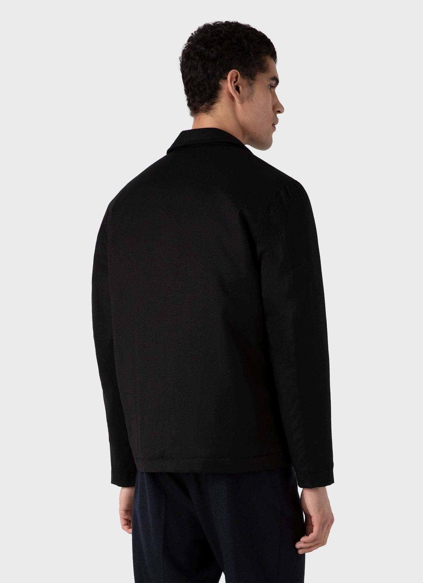 Mens Insulated Wool Jacket In Black Mjac7153 Bkaa