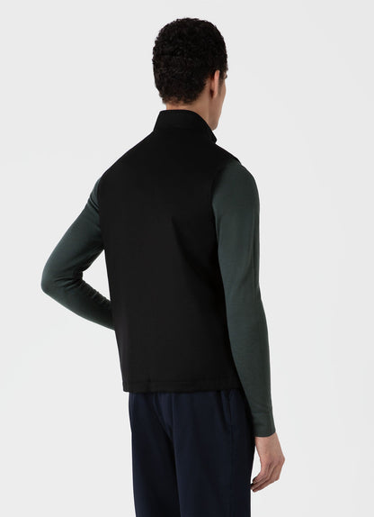 Mens Insulated Wool Gilet In Black Mjac7161 Bkaa
