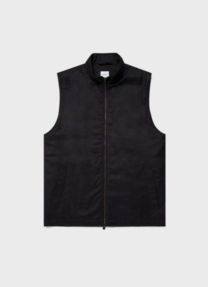 Mens Insulated Wool Gilet In Charcoal Melange Mjac7161 Gyad