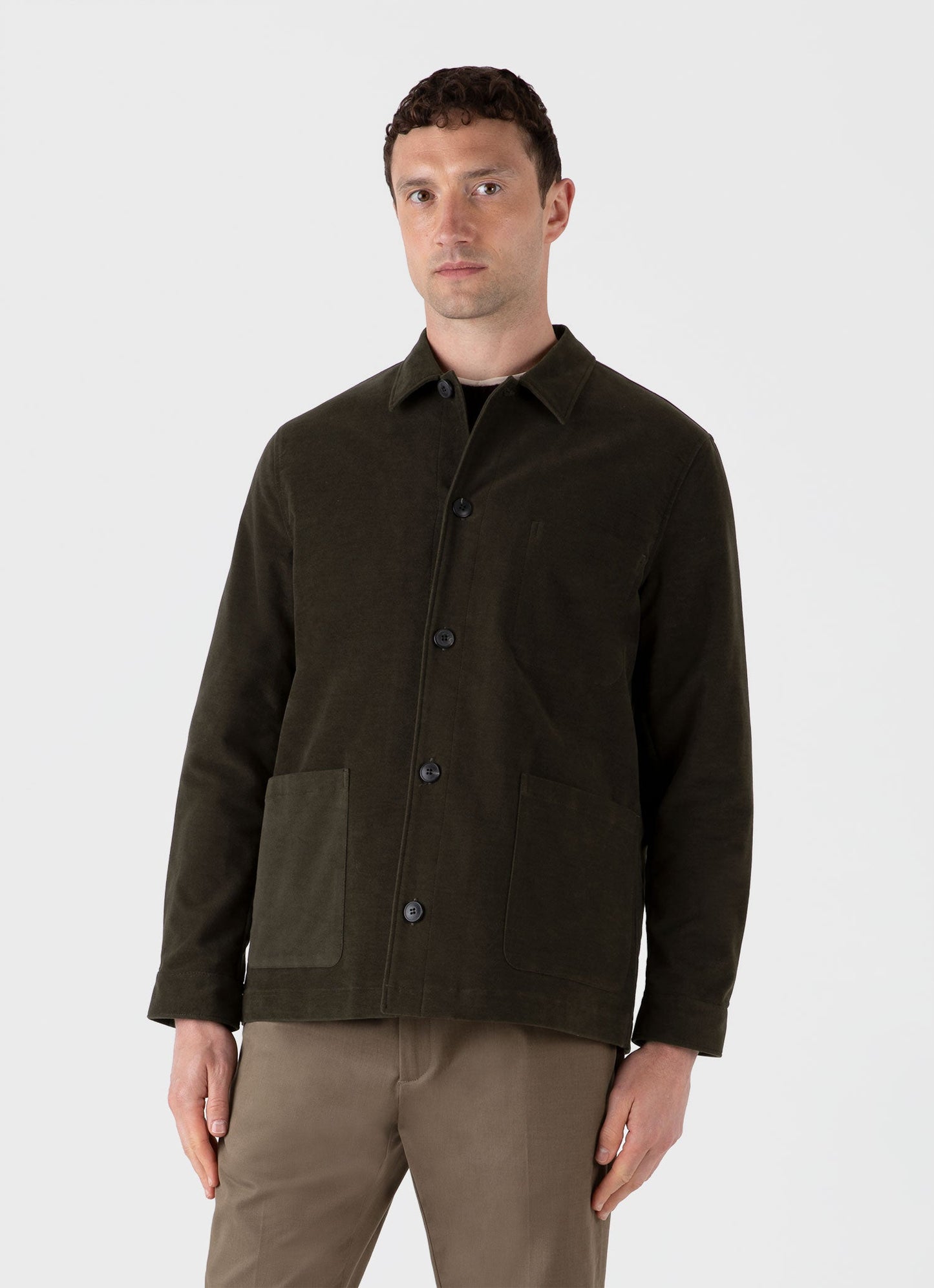 Mens Moleskin Twin Pocket Jacket In Peat Mjac7165 Gnih