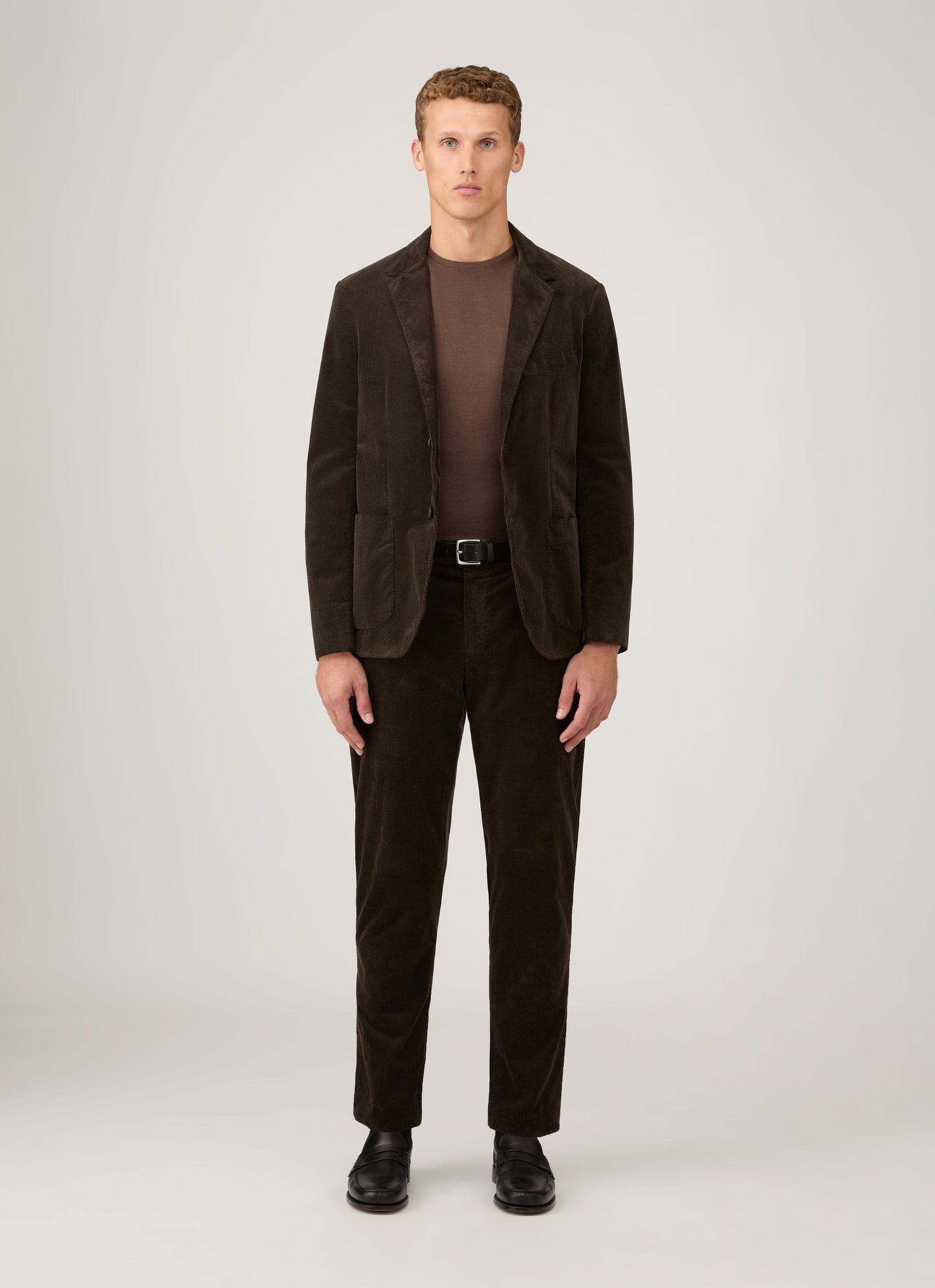 Mens Corduroy Blazer In Coffee Mjac7179 Bref