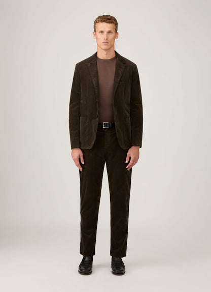 Mens Corduroy Blazer In Coffee Mjac7179 Bref