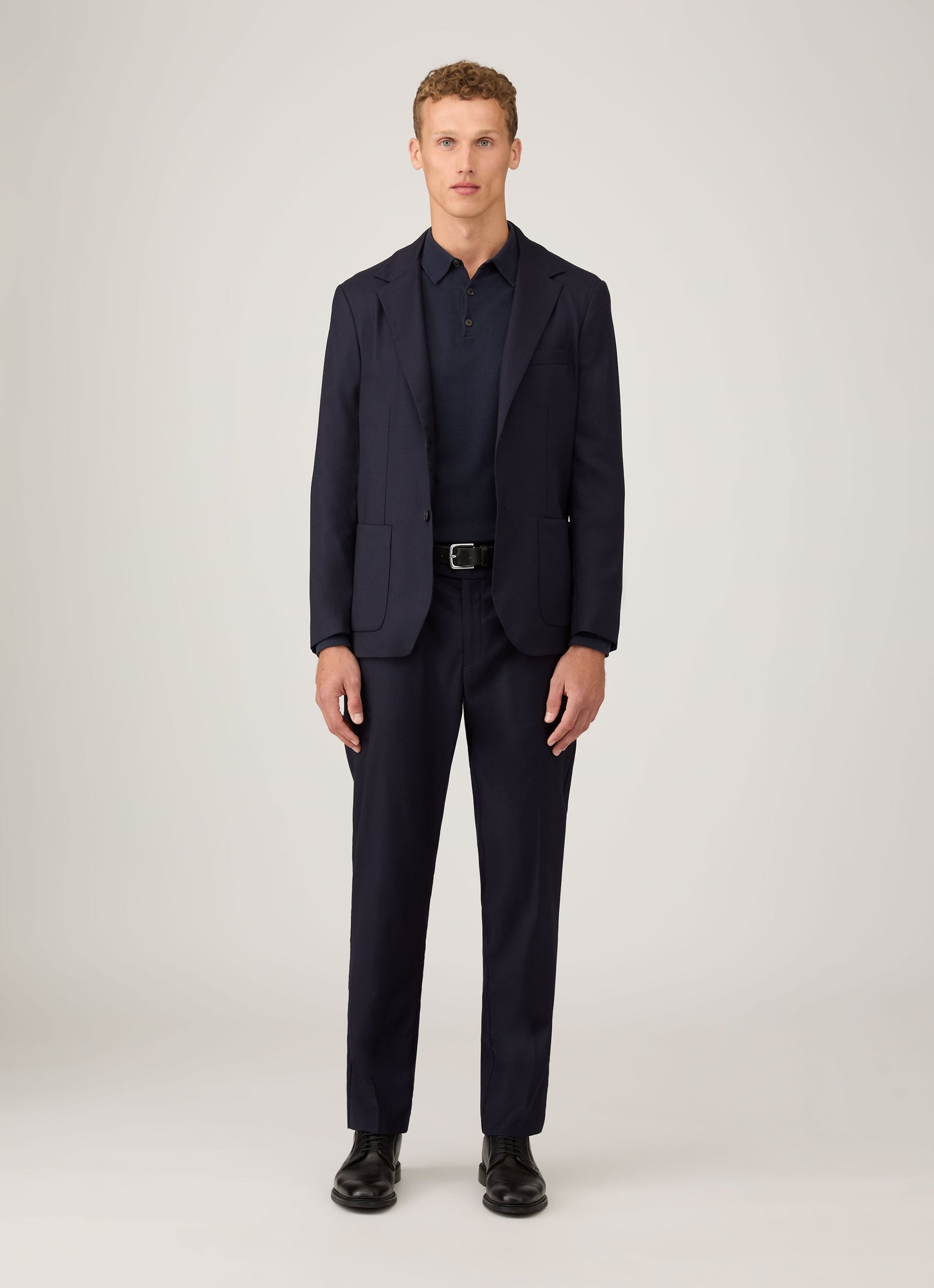 Mens Lightweight Travel Wool Blazer In Navy Mjac7197 Buaa