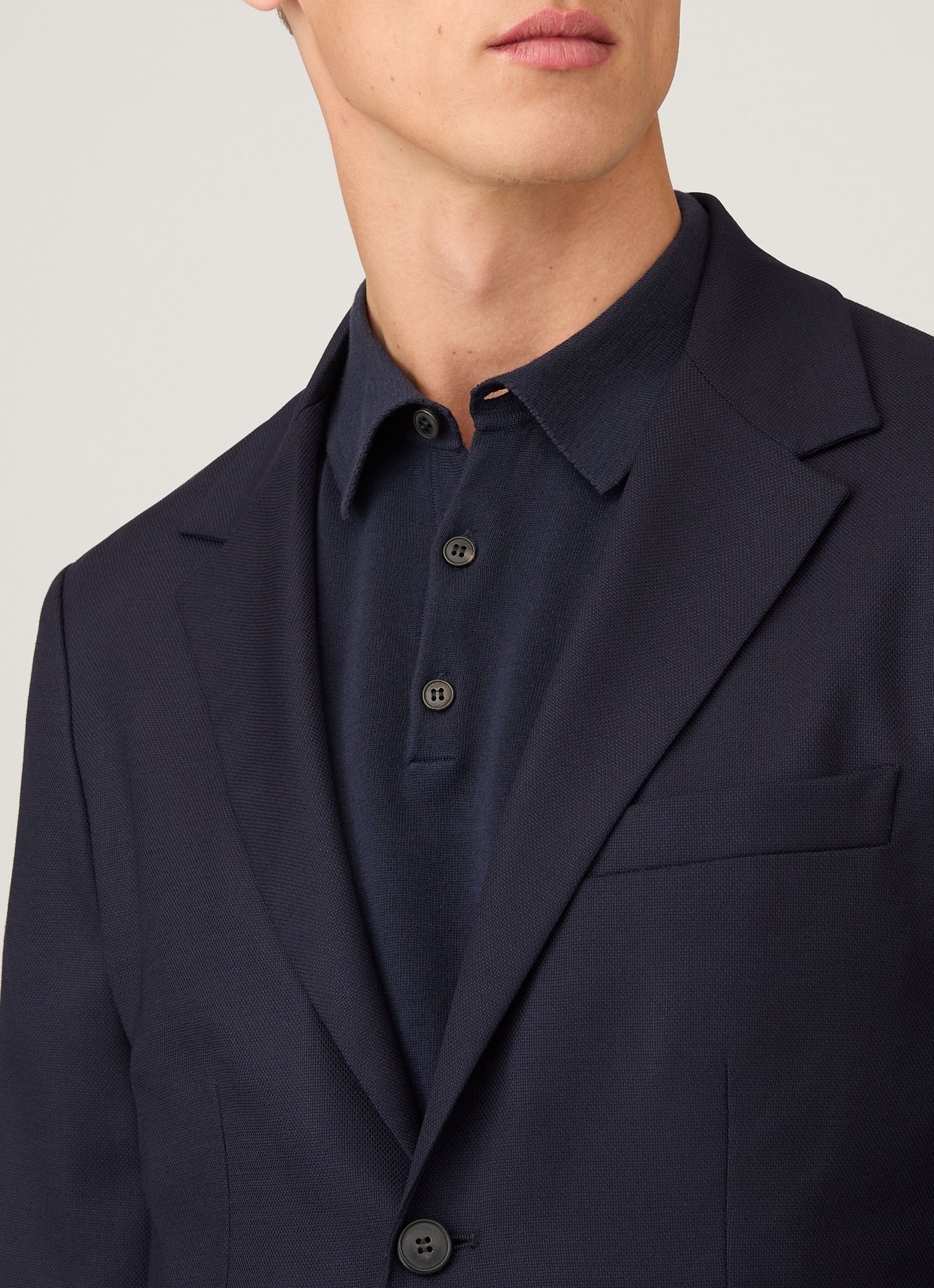 Mens Lightweight Travel Wool Blazer In Navy Mjac7197 Buaa