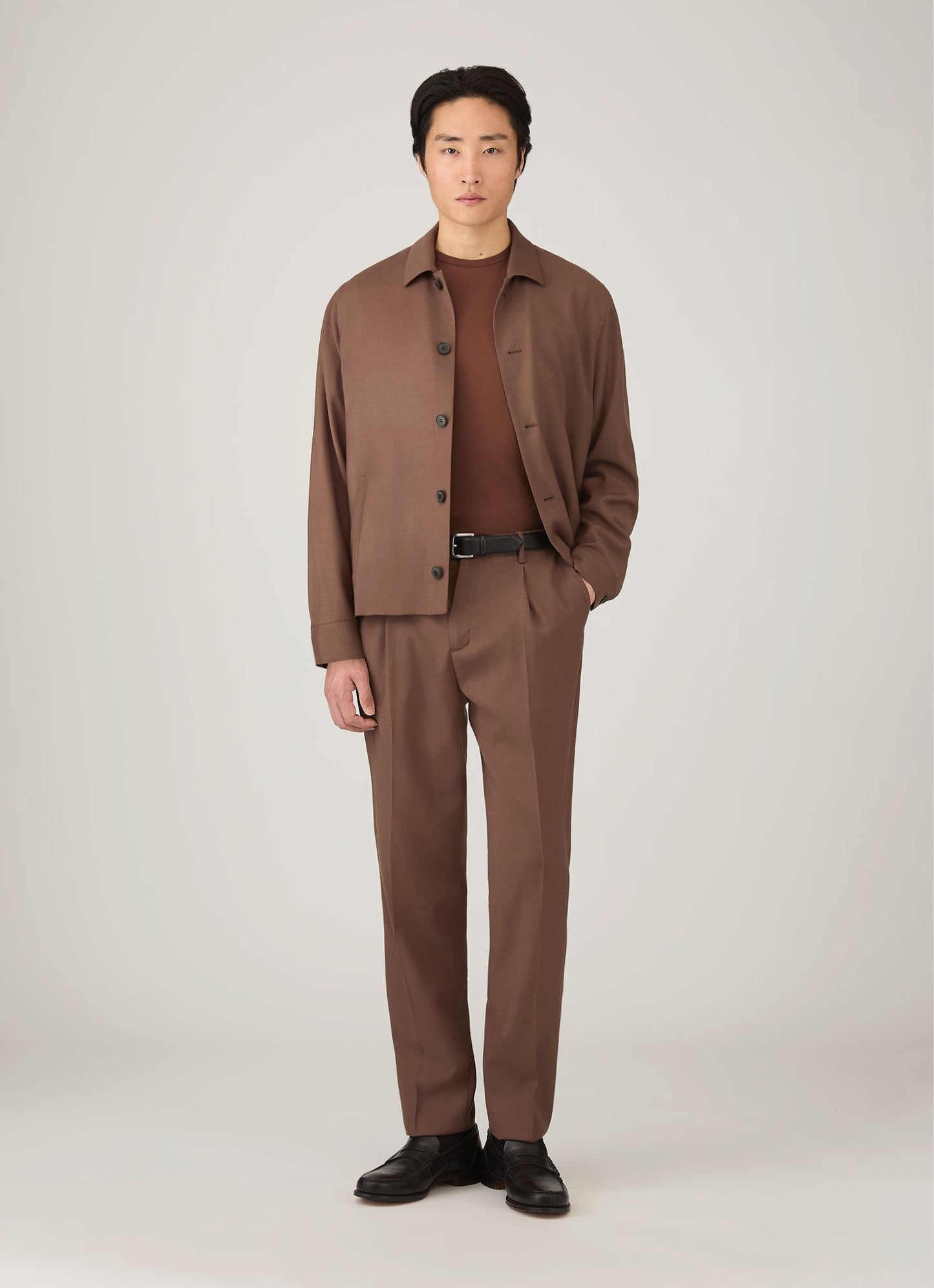 Mens Wool Twill Jacket In Light Brown Mjac7201 Brdb