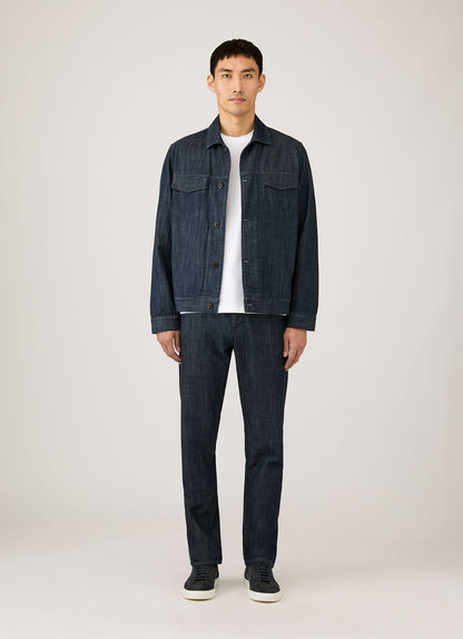 Mens Japanese Denim Jacket In Rinse Wash Denim Mjac7206 Bupc
