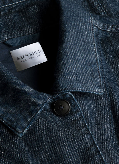 Mens Japanese Denim Jacket In Rinse Wash Denim Mjac7206 Bupc