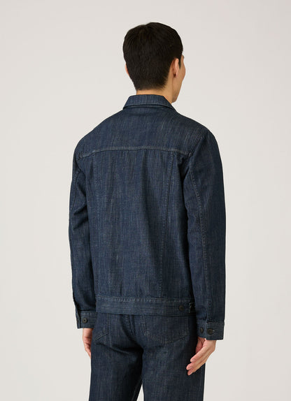 Mens Japanese Denim Jacket In Rinse Wash Denim Mjac7206 Bupc