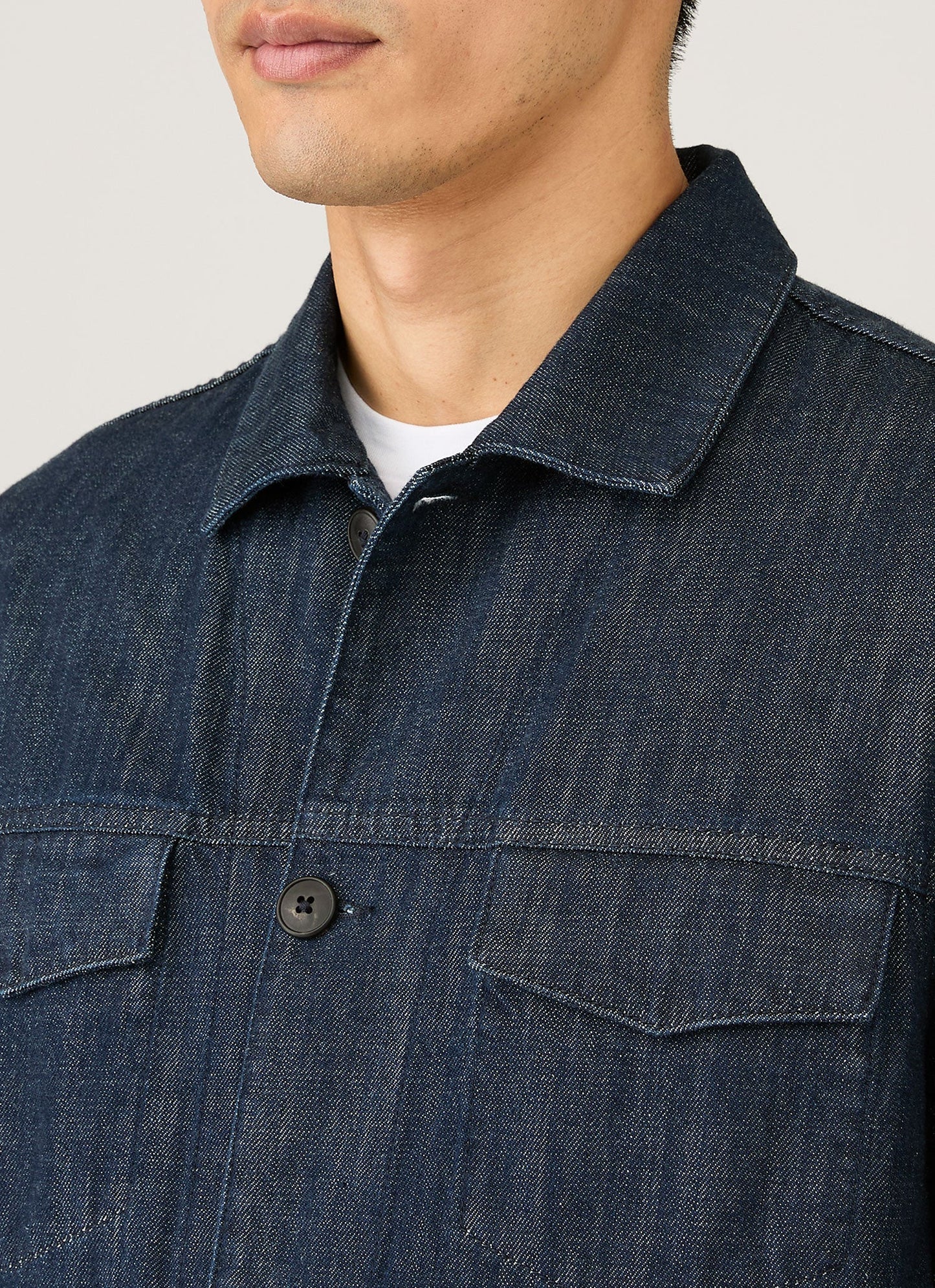 Mens Japanese Denim Jacket In Rinse Wash Denim Mjac7206 Bupc