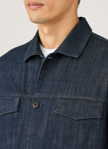 Mens Japanese Denim Jacket In Rinse Wash Denim Mjac7206 Bupc