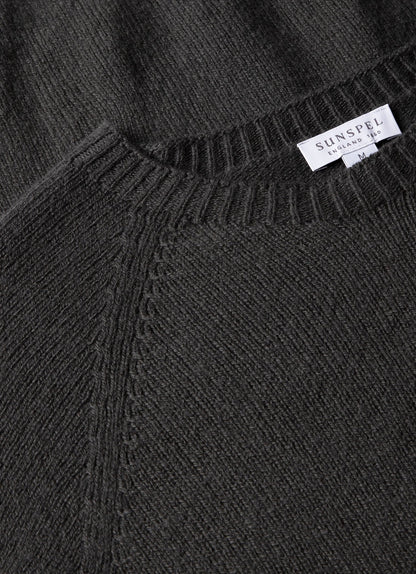 Mens Lambswool Crew Neck Jumper In Drill Green Mjum8066 Gnhv