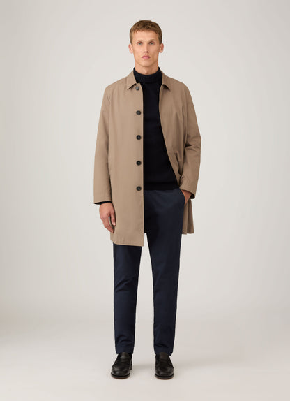 Men's Lambswool Roll Neck in Dark Navy Mouline