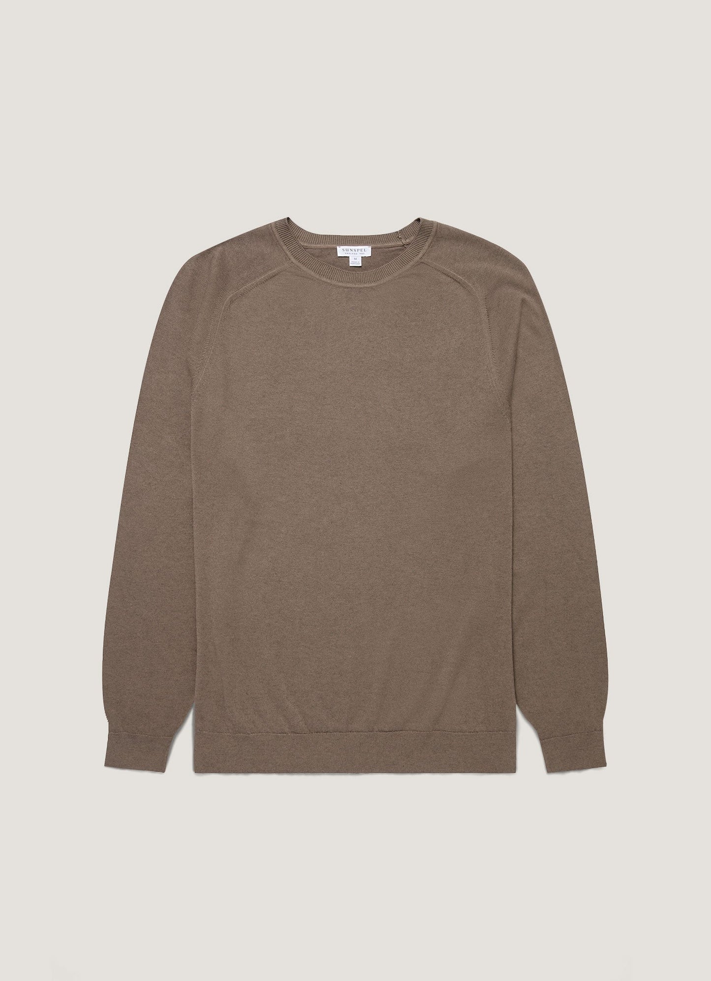 Mens Sea Island Cashmere Crew Neck Jumper In Bark Mjum8203 Brgc