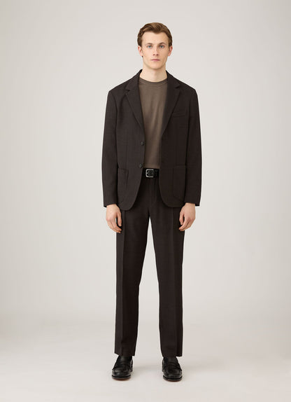 Mens Sea Island Cashmere Crew Neck Jumper In Bark Mjum8203 Brgc