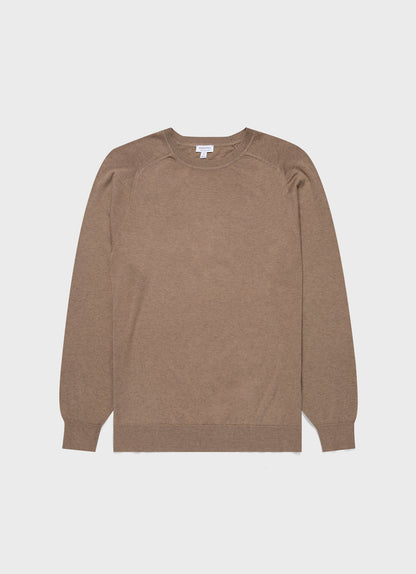 Mens Sea Island Cashmere Crew Neck Jumper In Oat Mjum8203 Whak