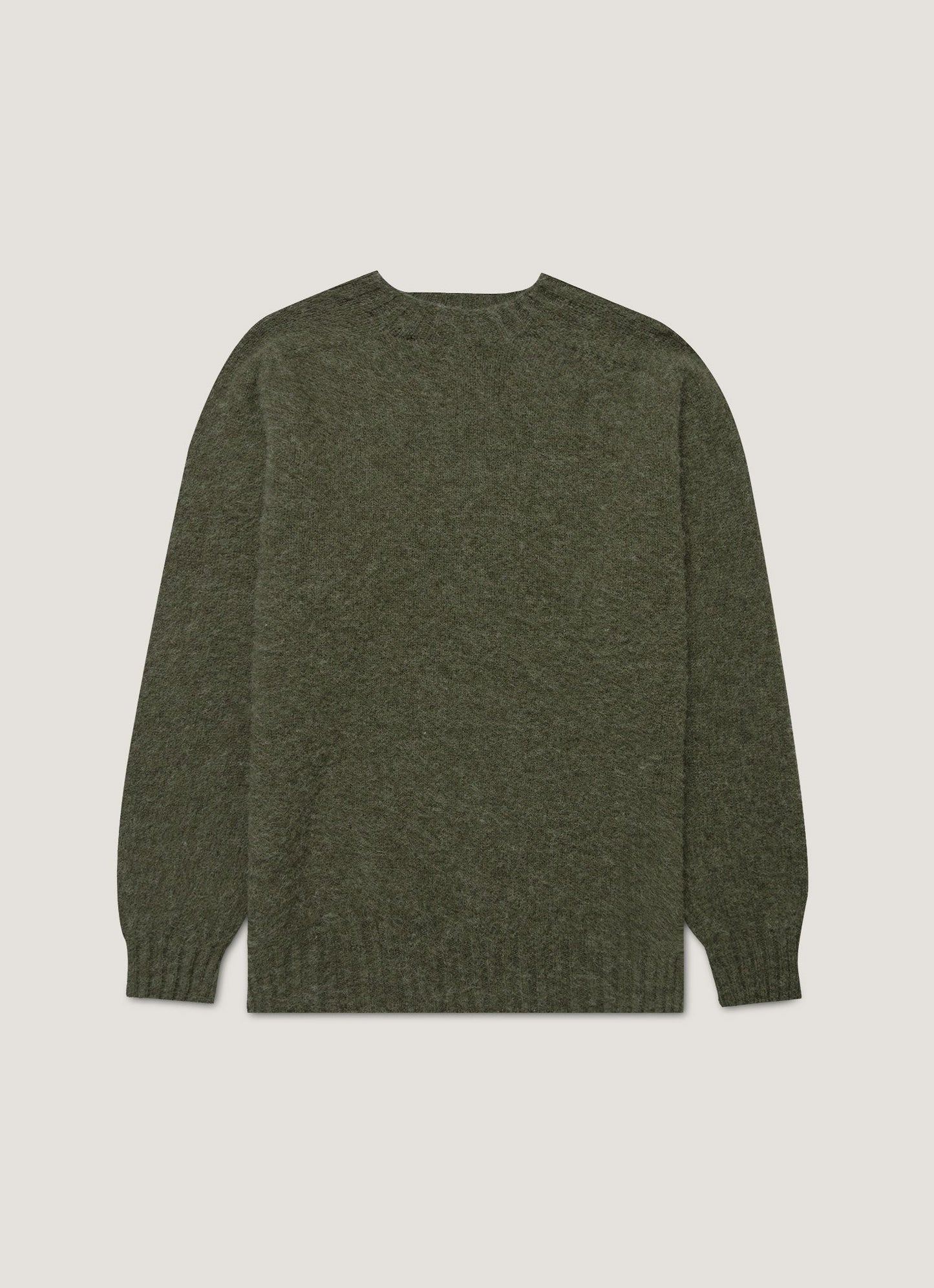 Mens Shetland Crew Neck Jumper In Sea Moss Mjum8266 Gnim