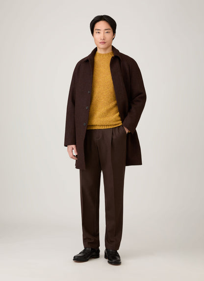 Mens Shetland Crew Neck Jumper In Saffron Mjum8266 Ylbh