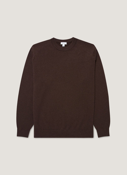 Mens Cashmere Crew Neck Jumper In Truffle Mjum8291 Brgd
