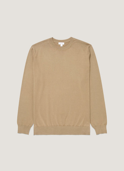 Mens Lightweight Cotton Jumper In Dark Stone Mjum8314 Whdc