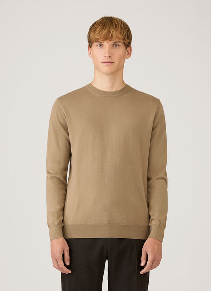 Mens Lightweight Cotton Jumper In Dark Stone Mjum8314 Whdc